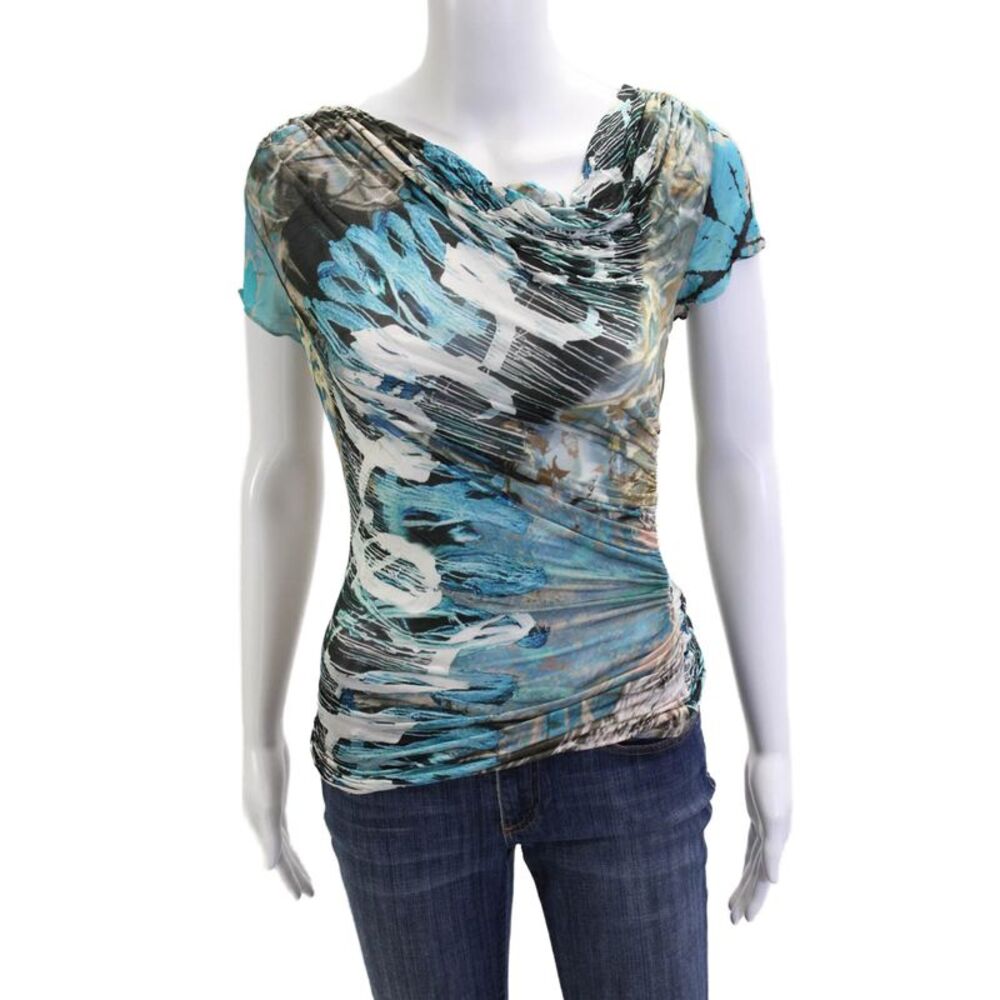 Malandrino Women Sleeveless Black Nylon Blend Blouse Art Spring Size XS